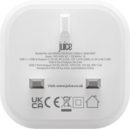 Juice Mains Uk Plug 20W 1X Usb-C Output Charger