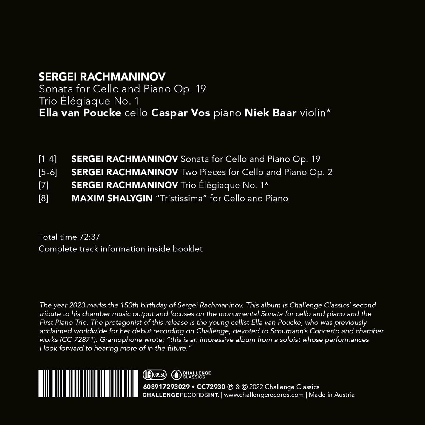 Sergei Rachmaninov: Sonata for Cello and Piano, Op. 19/...