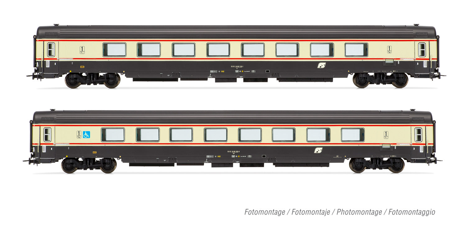 Rivarossi D-ERR, 4-axle flat wagon Sgss, brown livery, loaded wit 2 x 20' container "CMA CGM"
