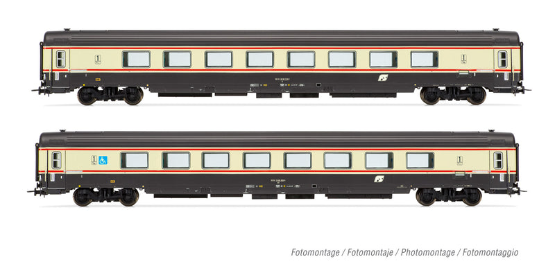 Rivarossi D-ERR, 4-axle flat wagon Sgss, brown livery, loaded wit 2 x 20' container "CMA CGM"