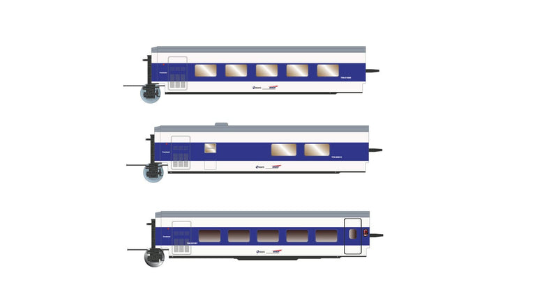 Arnold - 3-unit set Talgo"Francisco de Goya" (Paris – Madrid), blue and white livery (restaurant, bar, super-reinclinable
