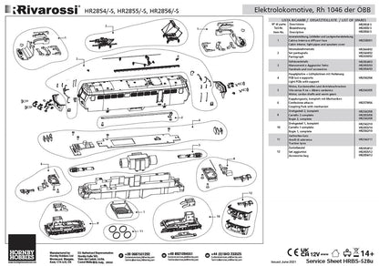 Rivarossi ÖBB, electric locomotive class 1046, rebuilt version with single arm pantogr., period IV-V, DCC Sound