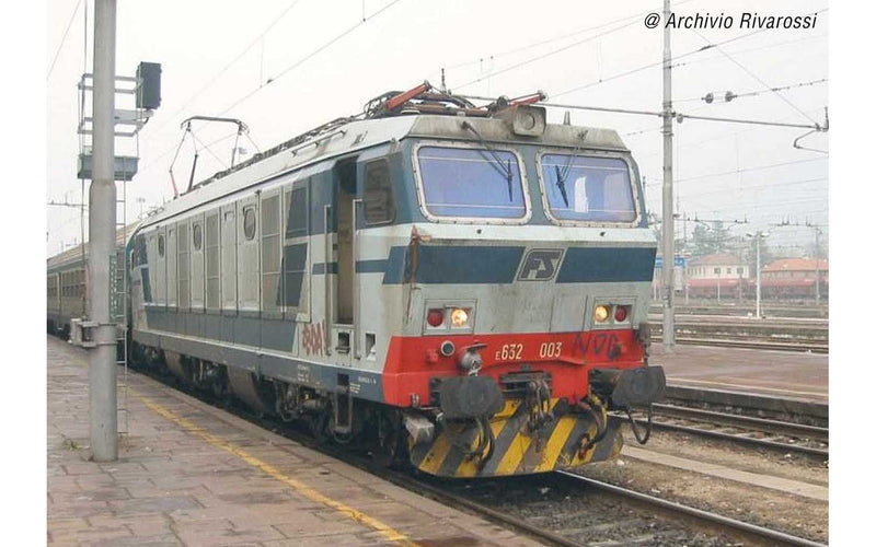 Rivarossi FS, electric locomotive E.632 blue/grey, inclined FS logo, pantographs 52, ep. V, with DCC Sound decoder