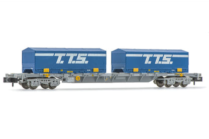 Arnold ERR, 2-unit set 4-axle tank wagons, 1x green/grey + 1 x  light blue/dark blue livery, period VI