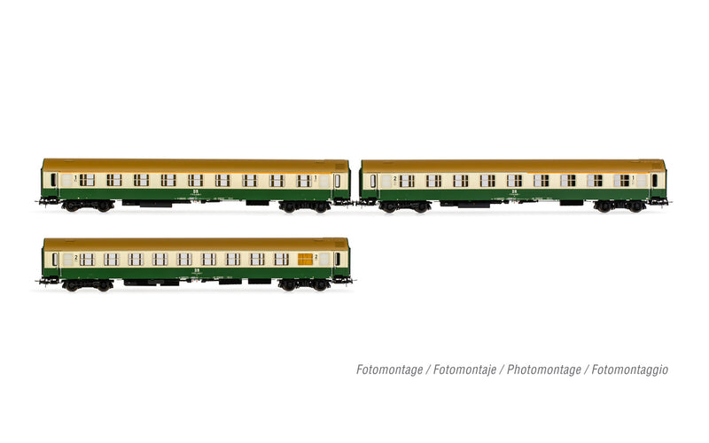 Rivarossi FS, 2-units pack Gran Confort '85 rebuilt 1st class, Frecciabianca livery with red doors, ep. VI