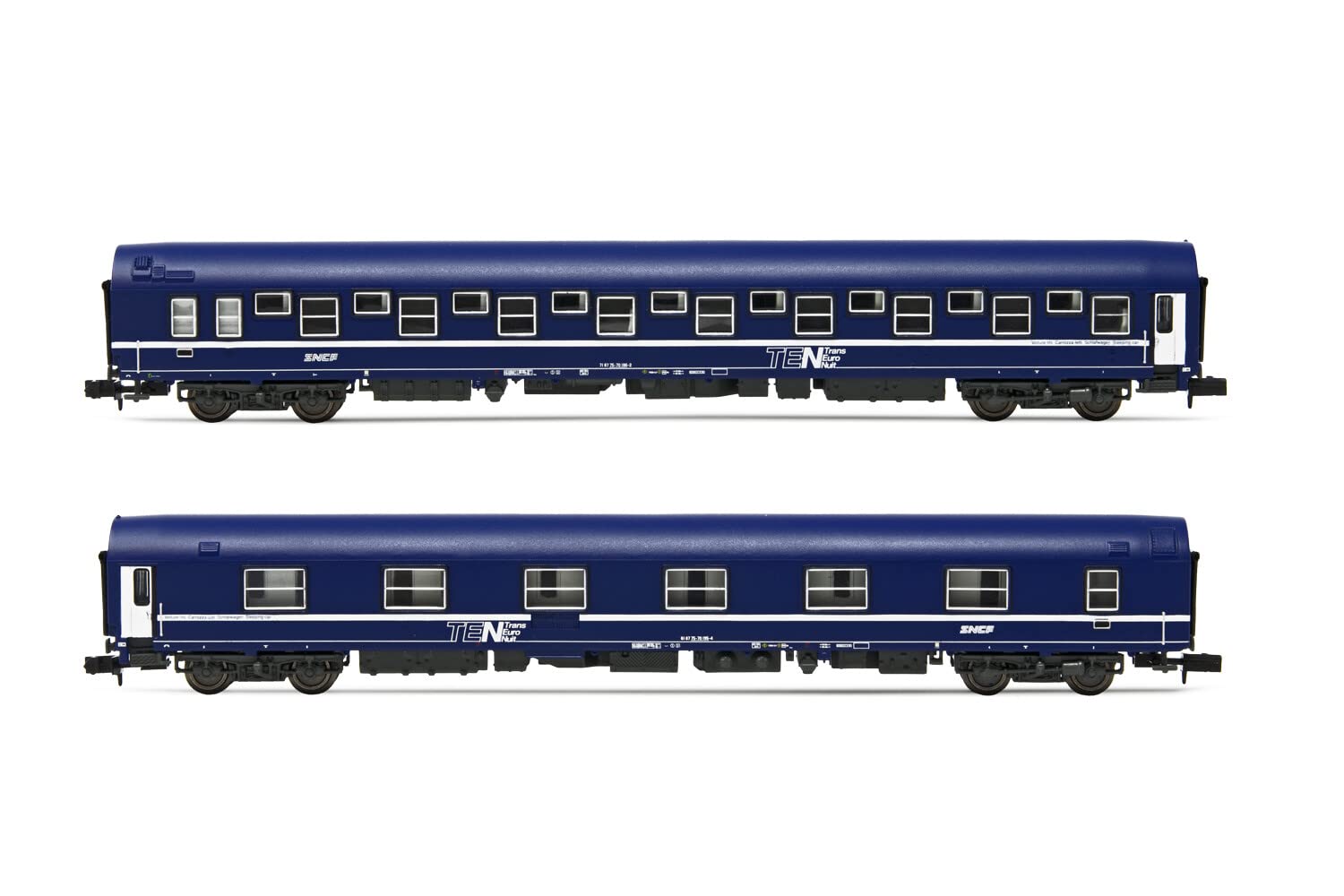 Arnold 2-unit set Talgo "Francisco de Goya" (Paris – Madrid), blue and white livery (sleeping coaches)