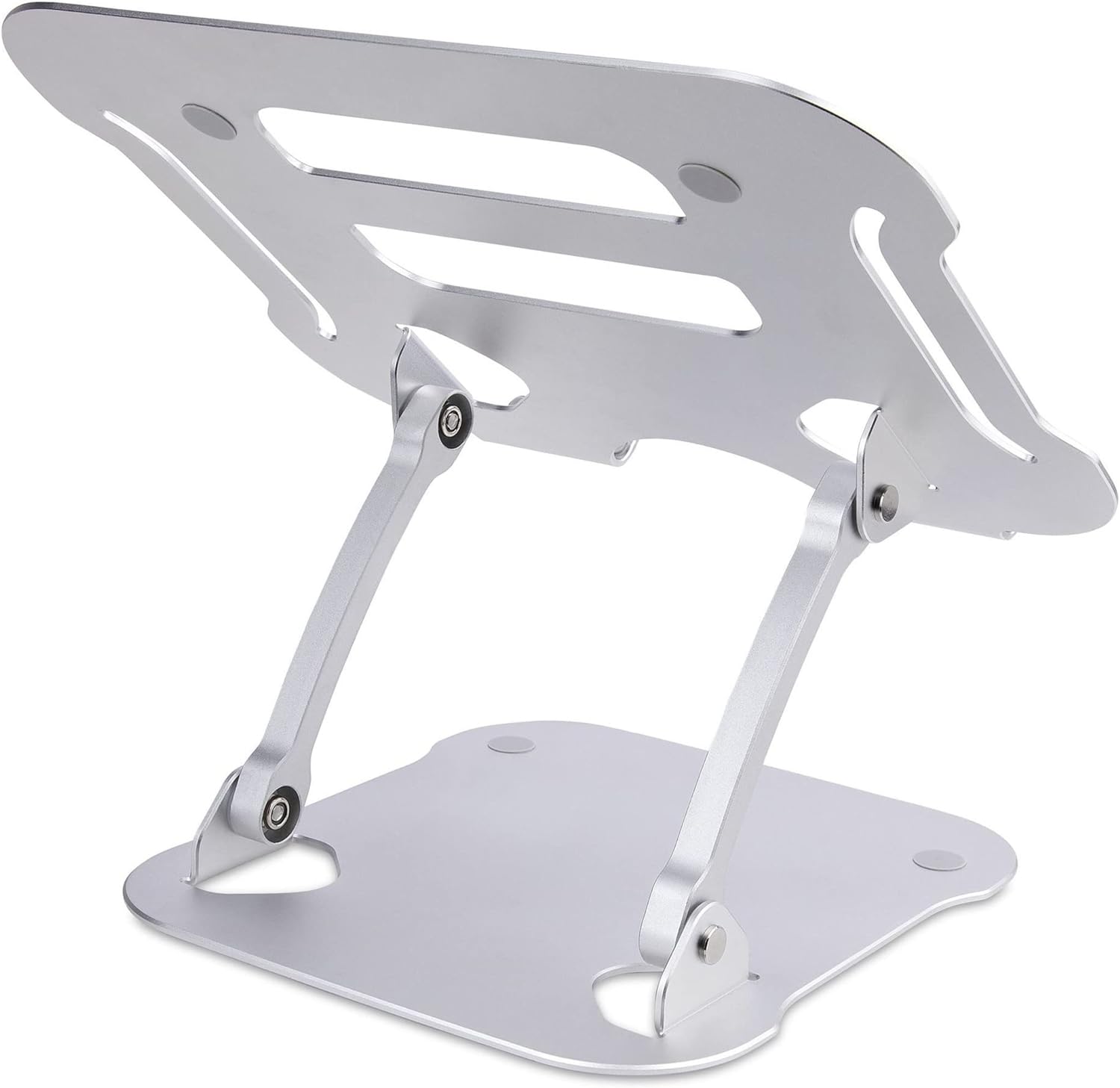 StarTech.com Laptop Stand for Desk, Ergonomic Laptop Stand Adjustable Height, Aluminum, Portable, Max. 22lb (10kg), Foldable Laptop Holder - Angled Notebook Computer Riser/Lift (ADJ-LAPTOP-RISER
