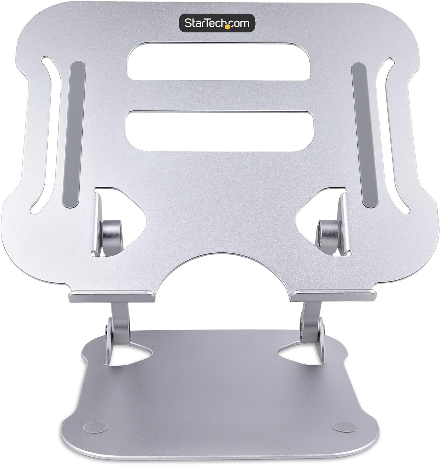 StarTech.com Laptop Stand for Desk, Ergonomic Laptop Stand Adjustable Height, Aluminum, Portable, Max. 22lb (10kg), Foldable Laptop Holder - Angled Notebook Computer Riser/Lift (ADJ-LAPTOP-RISER