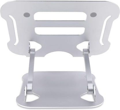StarTech.com Laptop Stand for Desk, Ergonomic Laptop Stand Adjustable Height, Aluminum, Portable, Max. 22lb (10kg), Foldable Laptop Holder - Angled Notebook Computer Riser/Lift (ADJ-LAPTOP-RISER