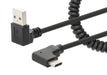 Manhattan Coiled Cable USB-A to USB-C Charging Cable 1 m Black