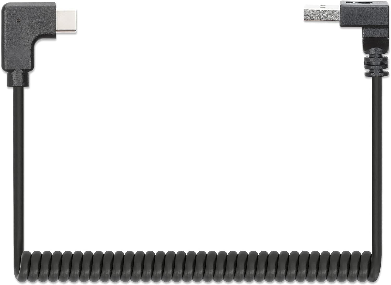 Manhattan Coiled Cable USB-A to USB-C Charging Cable 1 m Black