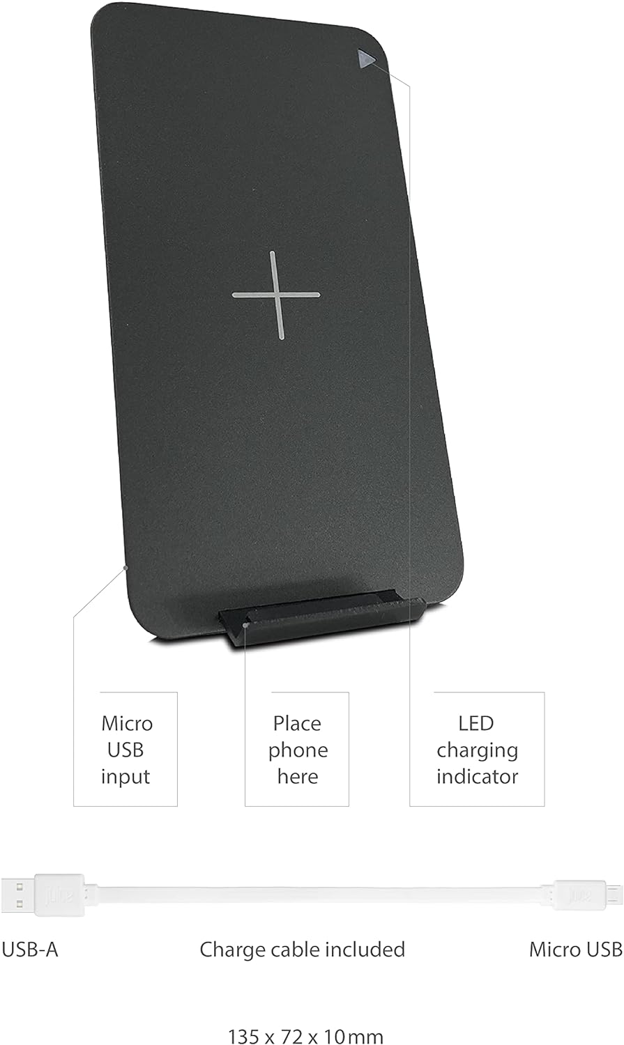 Juice 10W Wireless Charging Stand | Qi Compatible Fast Charge Your iPhone or Samsung, Huawei Wirelessly | Universal Wireless Charging