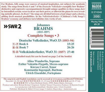 Brahms: Complete Songs - Volume 3