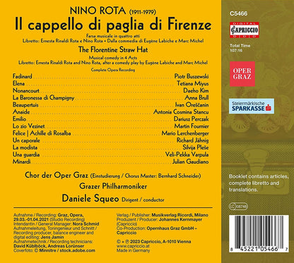 Nino Rota: Il Cappello Di Paglia Di Firenze: The Florentine Straw Hat