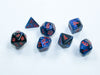 DND Dice Set-Chessex D&D Dice-Gemini: Mini 7pc Polyhedral Black-Starlight/red Dice Set-Dungeons and Dragons Dice Includes 7 Dice – D4, D6, D8, D10, D12, D20 and D%