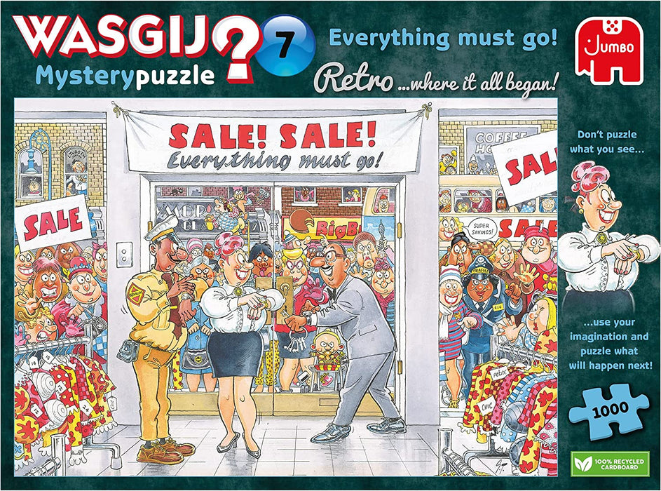 Jumbo, Wasgij Retro Mystery 7, Everything Must Go, Puzzles for Adults, 1,000 piece