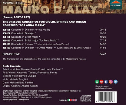Mauro D'Alay: The Dresden Concertos for Violin, Strings And...