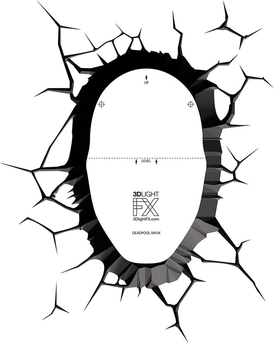 The Source Wholesale 20023 Marvel 3D Deco Light Deadpool,Plastic, Red/Black