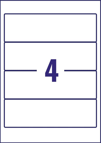 Avery L7171A-20 Self-Adhesive Assorted Colours Lever Arch File Labels, 4 Labels Per A4 Sheet, 80 Labels Per Pack