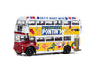 Corgi- Modelo Diecast, AEC RM, Blackpool Transport/Pontins, Blanco/Amarillo/Rojo, Color (OM46317