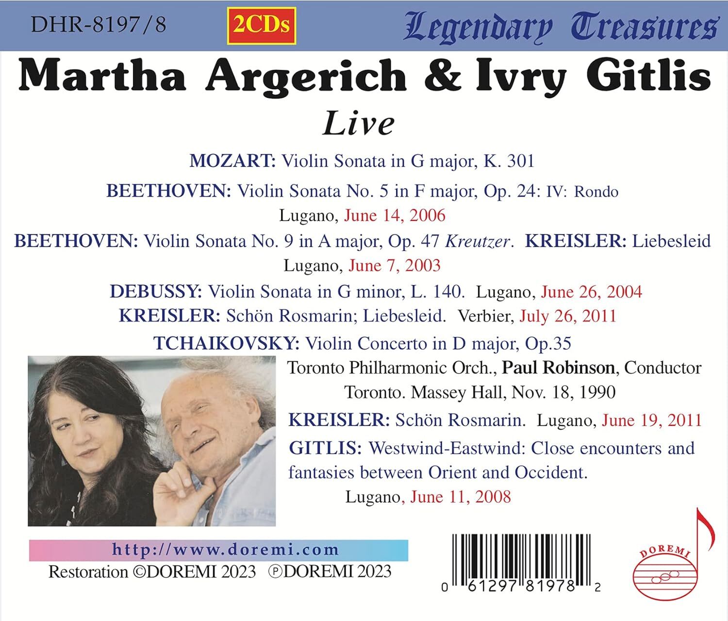 Ivry Gitlis/Martha Argerich: Live Performances 2003-2011