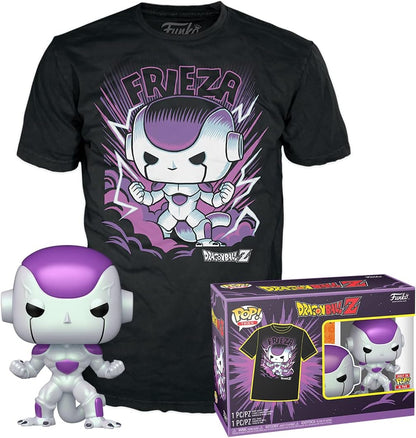 Funko Pop! & Tee: DBZ - Frieza FF - Medium - Dragon Ball Z - T-Shirt - Clothes With Collectable Vinyl Figure - Gift Idea - Toys and Short Sleeve Top for Adults Unisex Men and Women - Anime Fans
