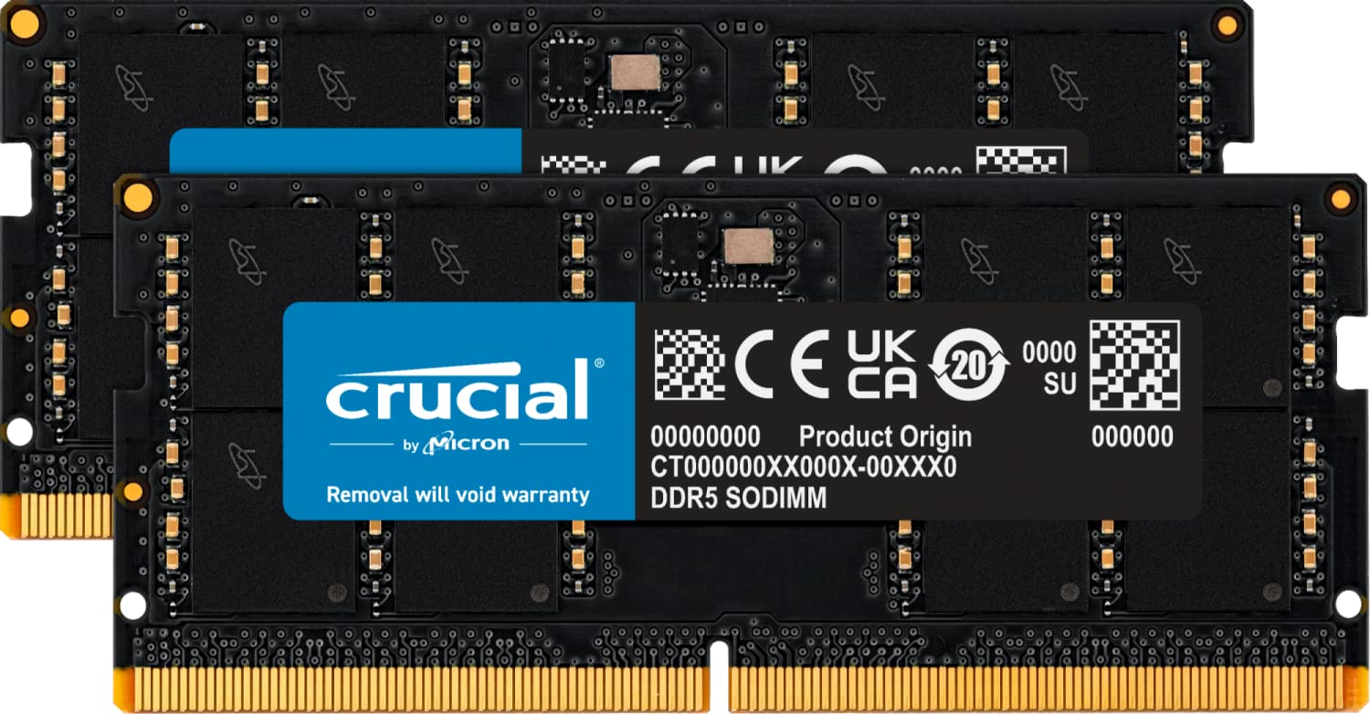 Crucial RAM 64GB Kit (2x32GB) DDR5 5200MHz (or 4800MHz) Laptop Memory CT2K32G52C42S5 5200MHz 64GB Kit (2x32GB)