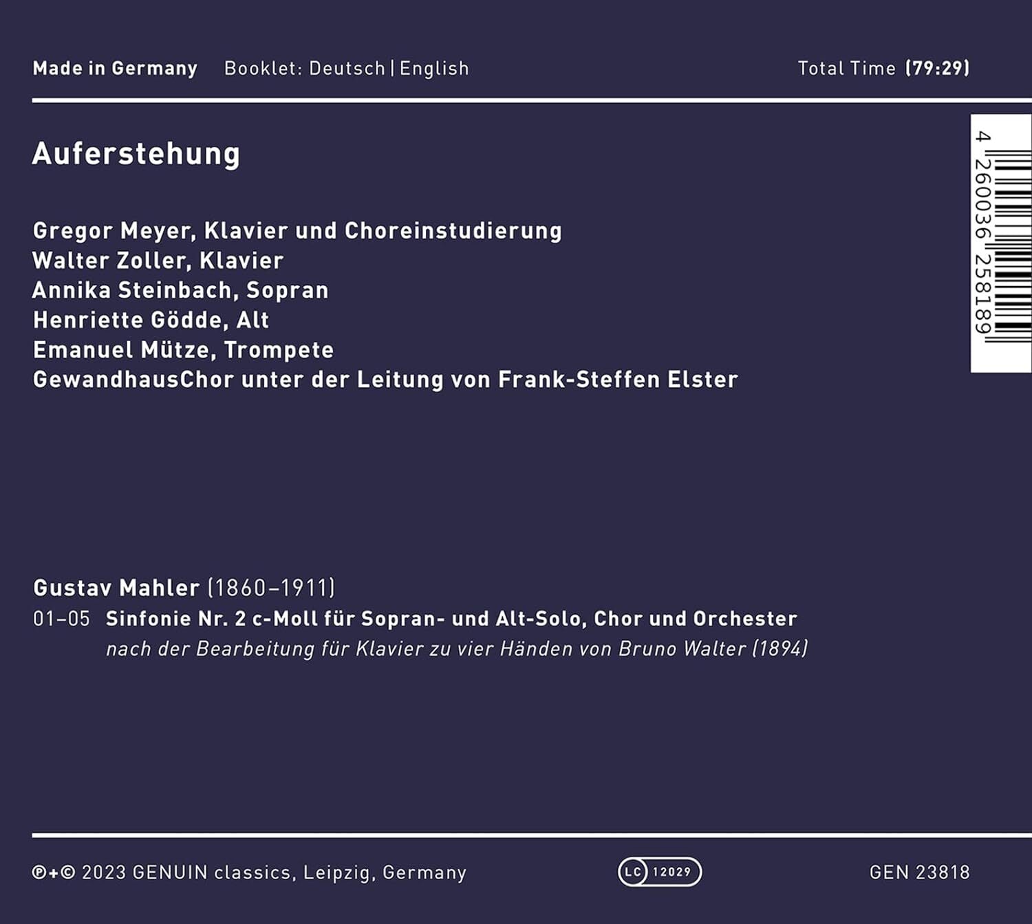 Meyer/Zoller/Steinbach/Gödde/Mütze/GewandhausChor: Auferstehung