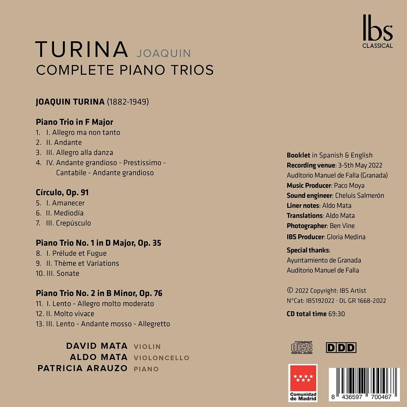 Joaquin Turina: Complete Piano Trios