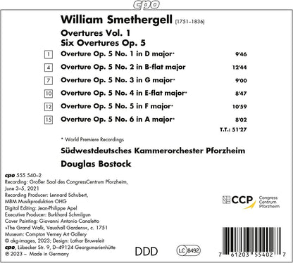 William Smethergell: Six Overtures, Op. 5