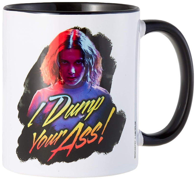 Pyramid International Stranger Things Black Ceramic Mug with I Dump Your Ass Retro Illustration in Presentation Box - Official Merchandise