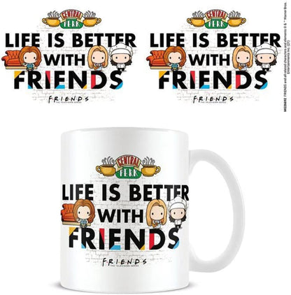FRIENDS Life Is Better With Chibi Coffee Tea and Coffee Mug White