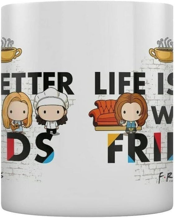 FRIENDS Life Is Better With Chibi Coffee Tea and Coffee Mug White