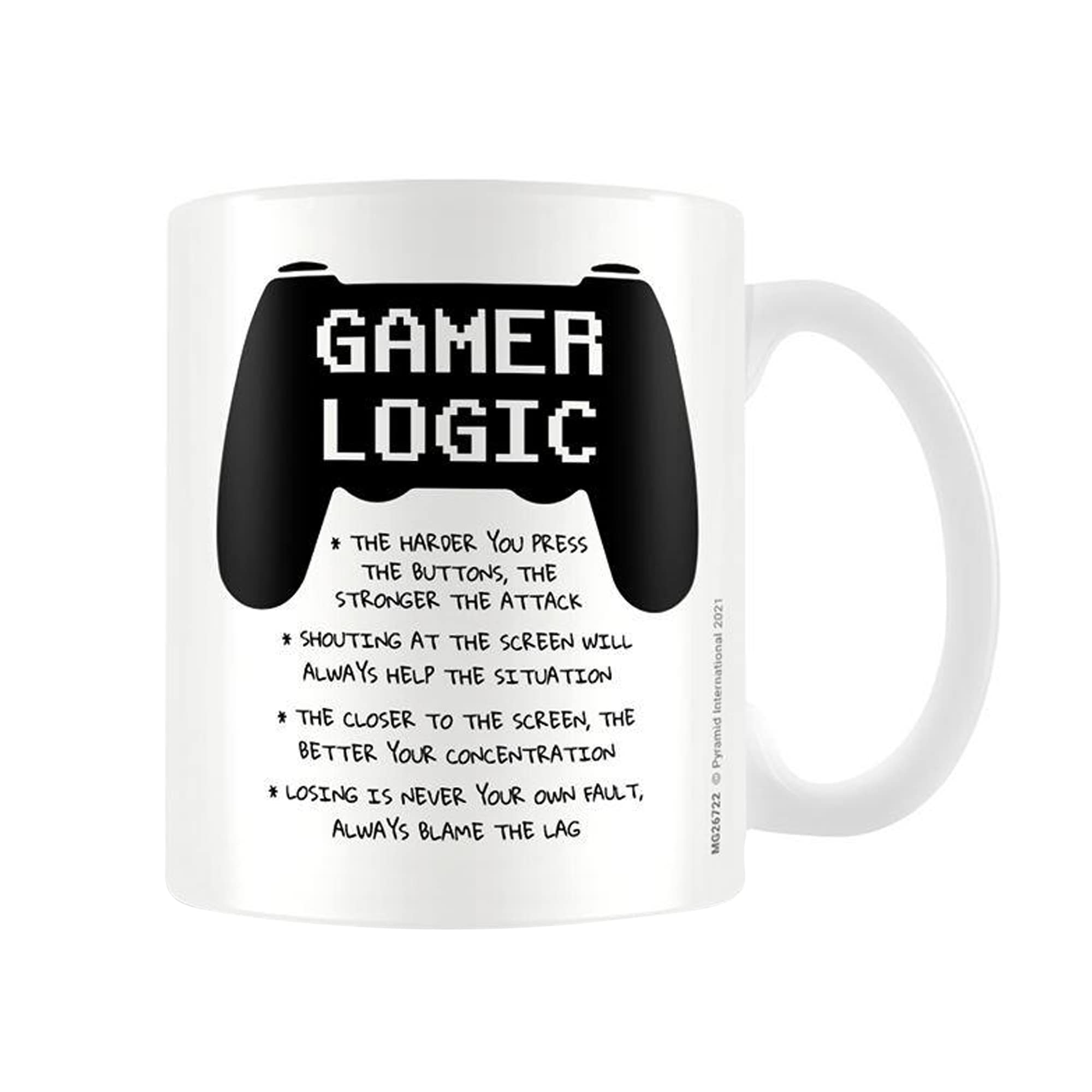 Pyramid International Gamer Logic Mug (One Size) (White/Black