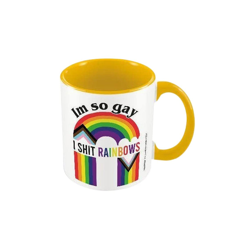 Pyramid International I´m So Gay I Shit Rainbows Mug (One Size) (Yellow/Multicoloured)