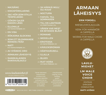 Erik Fordell: Mieskuorolauluja - Armaan Läheisyys