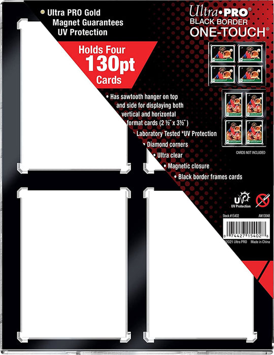 Ultra Pro 130PT 4-Card Black Border UV ONE-Touch Magnetic Holder