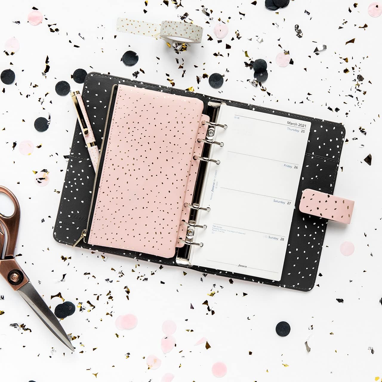 Filofax Personal Confetti Rose Quartz Organiser