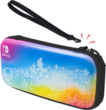 PDP Gaming Officially Licensed Switch Slim Deluxe Travel Case - STAR SPECTRUM - Semi-Hardshell - Console Stand - Protective PU Leather - Holds 14 Games - Works with Switch OLED & Lite Star spectrum Pi