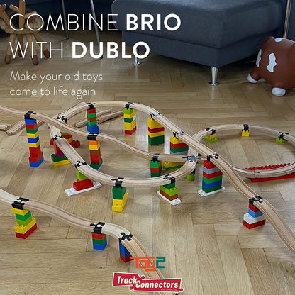 Builder Set Large | 29 Brio Duplo Connectors | Compatible with all brands
