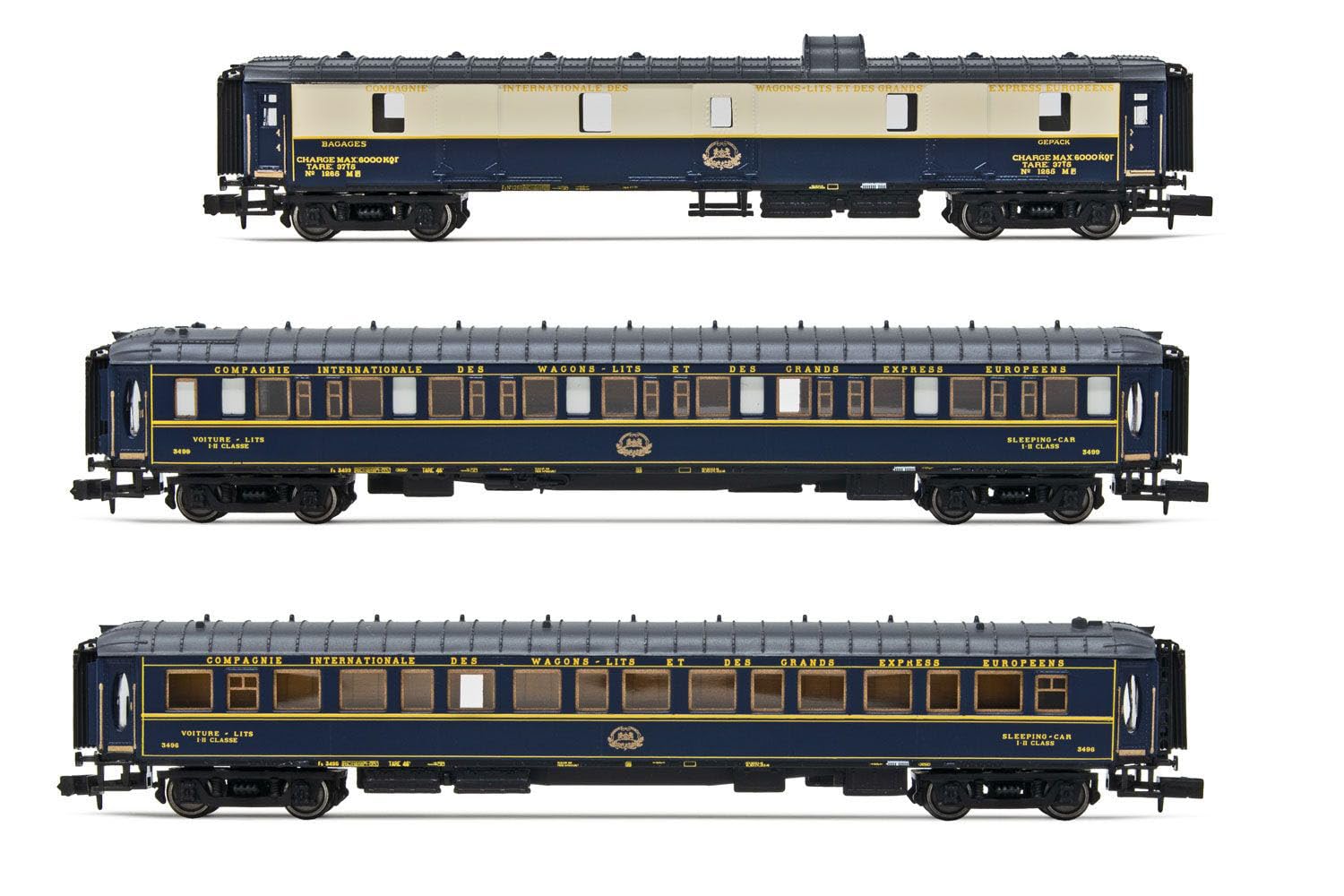 Arnold 6-unit set Talgo "Francisco de Goya" (Paris – Madrid), blue and white livery (base set)