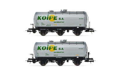 Electrotren, RENFE, Juego de 2 Unidades vagón Cisterna de 3 Ejes, decoración Koype, época IV, Color (HE6022