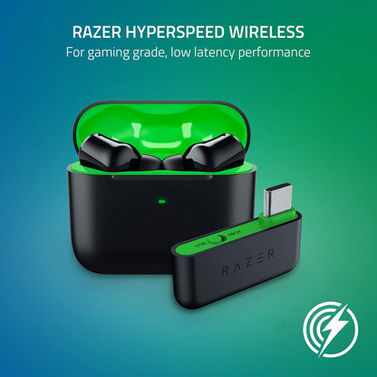 Razer Hammerhead HyperSpeed - Wireless Multi-Platform Gaming Earbuds for Xbox (HyperSpeed Wireless, Active Noise Cancellation, Bluetooth 5.2, Up to 30 Hours of Battery Life) Black Hammerhead HyperSpeed Black