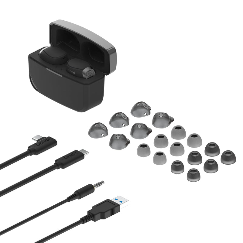 Genki Waveform Kuro | Black | Dualstream Headphones | Low Latency Performance for Gamers Black Waveform