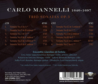 Carlo Mannelli: Trio Sonatas, Op. 3