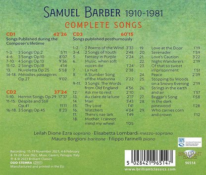 Samuel Barber: Complete Songs