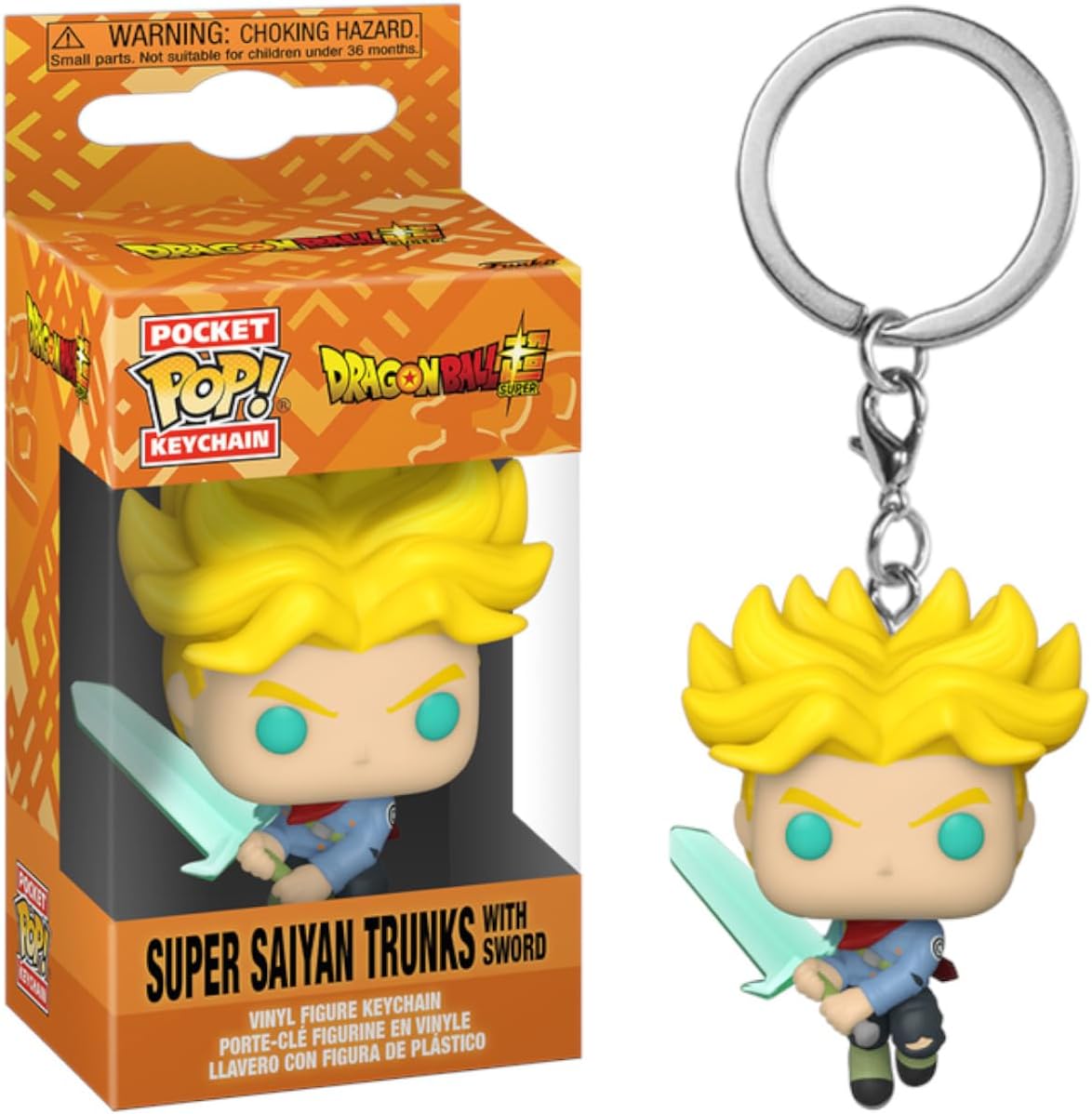 Funko Pop! Keychain: DBS - Super Saiyan Trunks With Sword - Dragon Ball Super Novelty Keyring - Collectable Mini Figure - Stocking Filler - Gift Idea - Official Merchandise - Anime Fans