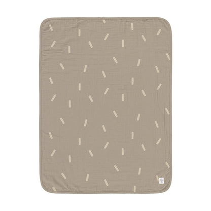 LÄSSIG Mull Baby Blanket Crawling Blanket GOTS Certified/Muslin Blanket 75 x 100 cm Speckles Olive
