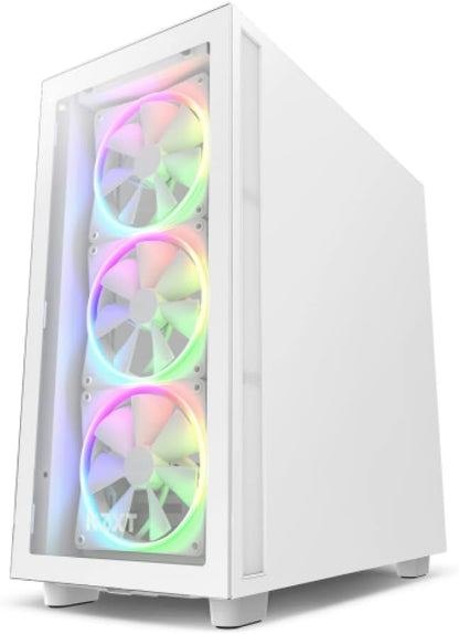NZXT F140 RGB Fans - RF-R14SF-W1 - Advanced RGB Lighting Customization - Whisper Quiet Cooling - Single (RGB Fan & Controller REQUIRED & NOT INCLUDED) - 140mm Fan - White 140mm Single pack White