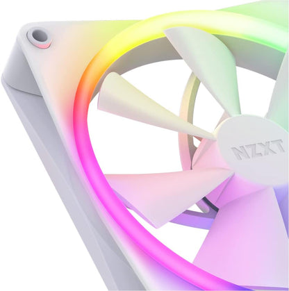NZXT F140 RGB Fans - RF-R14SF-W1 - Advanced RGB Lighting Customization - Whisper Quiet Cooling - Single (RGB Fan & Controller REQUIRED & NOT INCLUDED) - 140mm Fan - White 140mm Single pack White